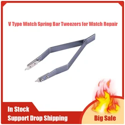 Stainless Steel 7825 V Type Watch Spring Bar Tweezers for Watch Repair