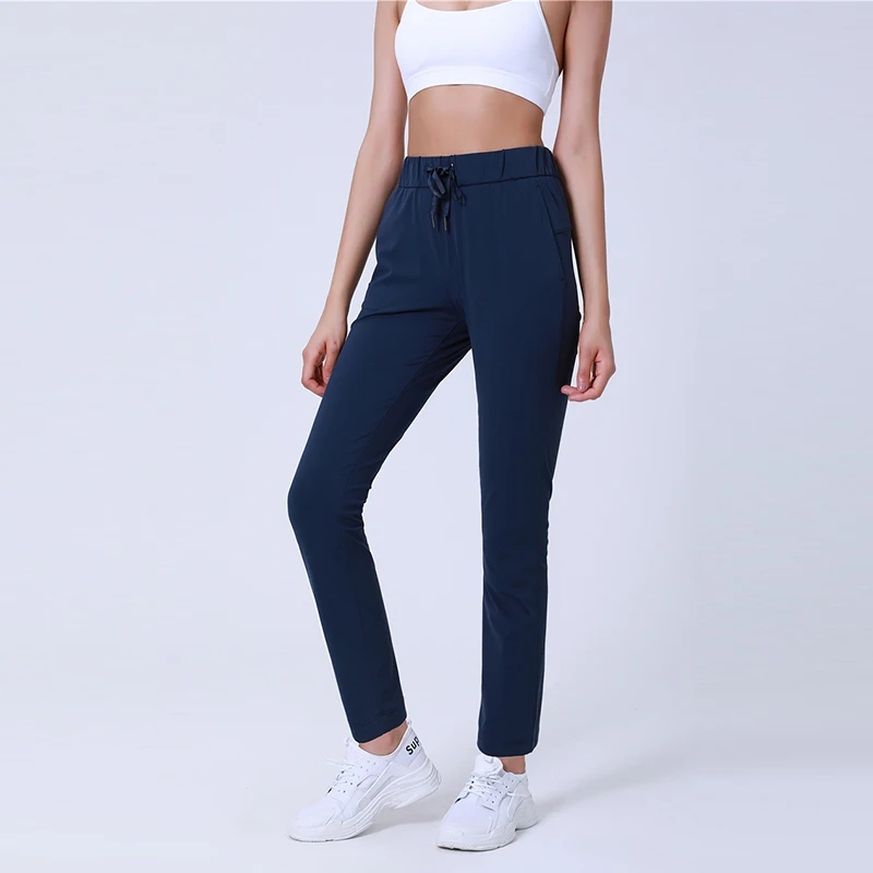 

female loose lace-up yoga pants naked feel quick drying breathable pencil trousers casual fitness Pilates pants with brand logo