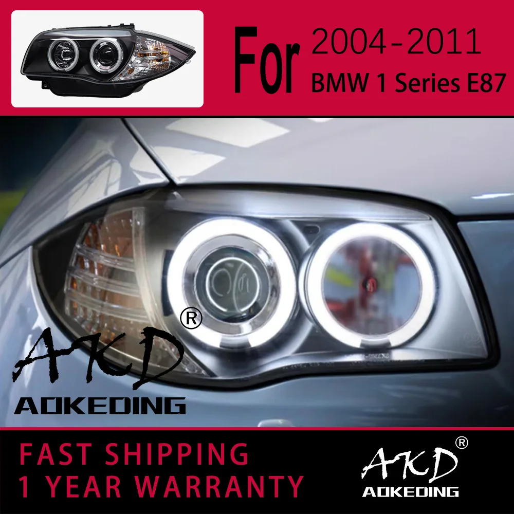 Car Lights for BMW 1 Series E87 LED Headlight 2004-2011 120i 118i Head Lamp Drl Projector Lens Automotive