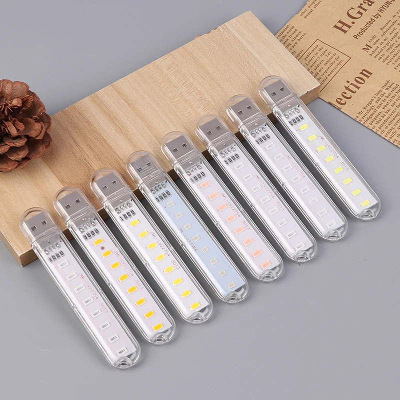 Mini USB LED Book Light DC5V Ultra Bright Reading Book Lamp 8Leds Light Portable Bedside Light For Power Bank PC Laptop Notebook