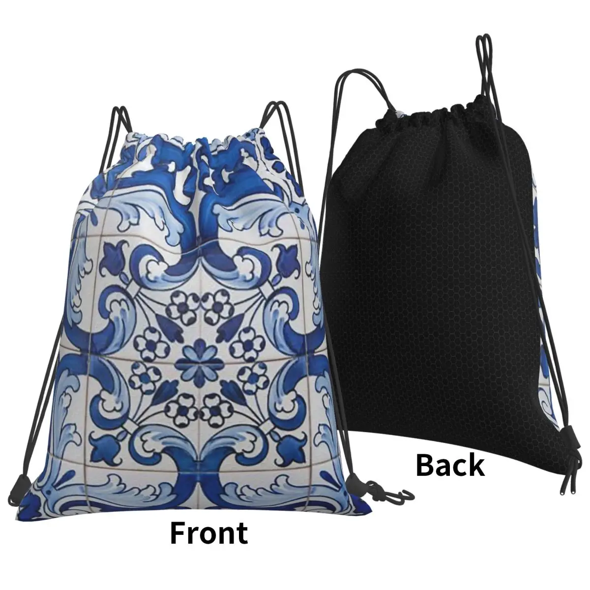

Azulejo Lisbon Azulejos Lisboa Backpacks Multi-function Drawstring Bags Sports Bag Book Bags for Man Woman Students
