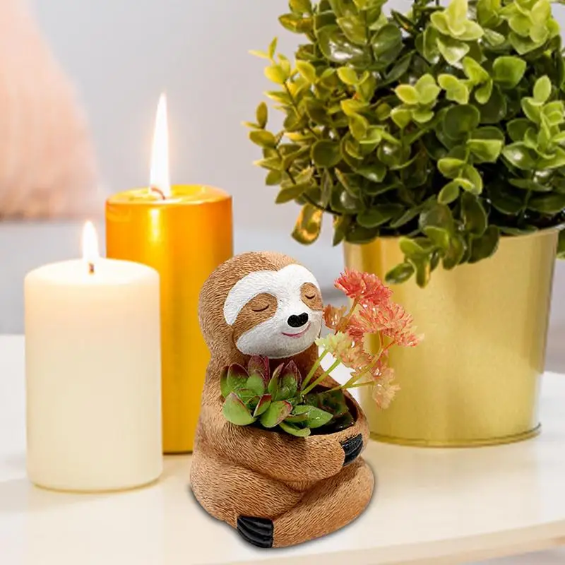 Sloth Flower Pot Modern Abstract Character Flower Pot Resin Garden Accessories Pots For Plants And Home Room Decoration