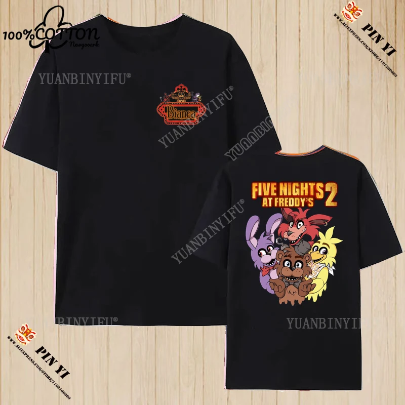 

Лидер продаж, классическая футболка Fnaf 2, милая аниматроника, хлопковая рубашка унисекс с принтом, крутая свободная уличная одежда, хипстерская Harajuku