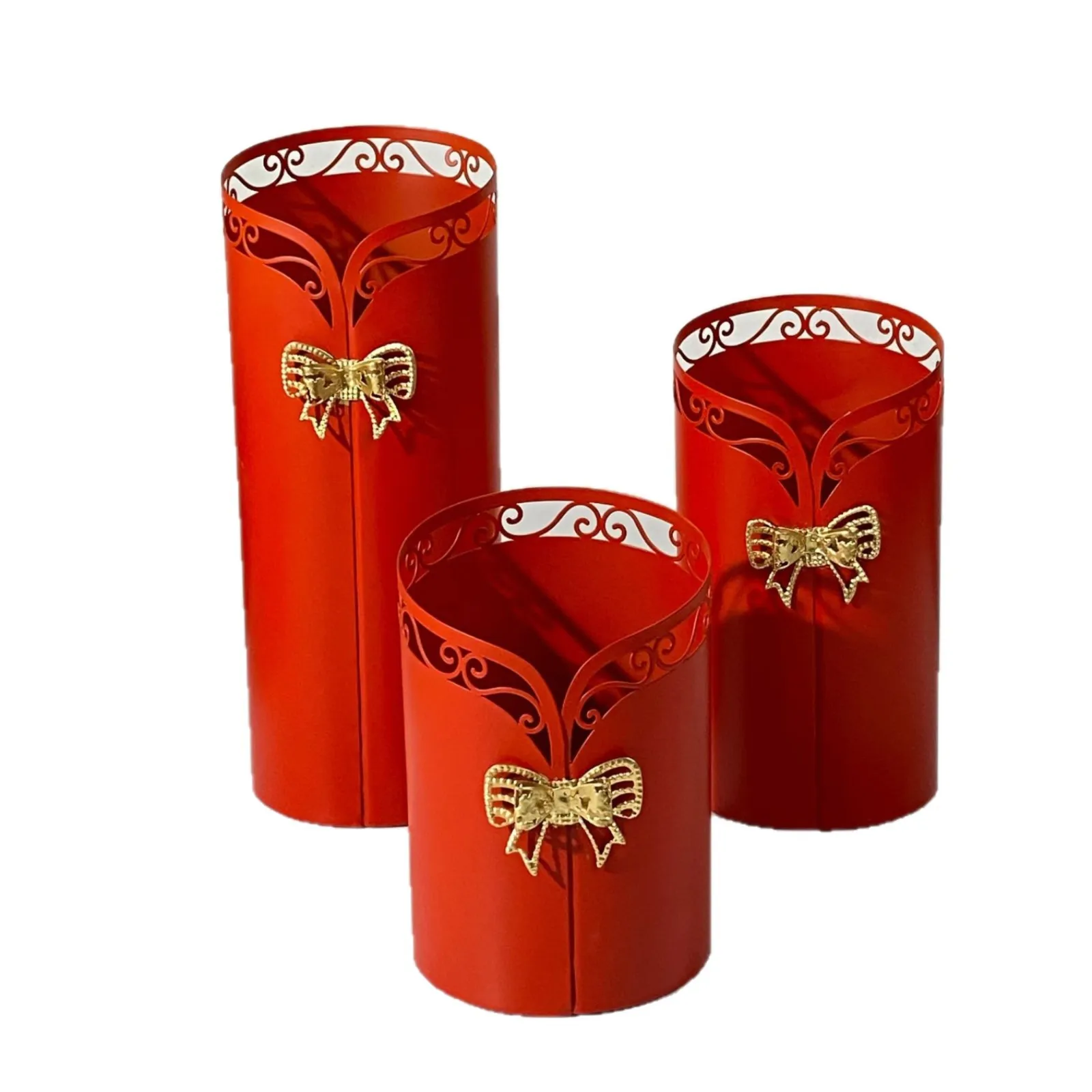

CX New Year's Blessing Bucket Chinese Bow Hug Bucket Dried Flower Vase