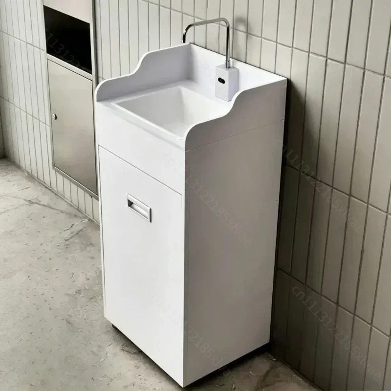 Portable Heated Hand Washing Station Mobile Sink with Water Tank & Sensor Outlet, Medical Beauty Salon Hygiene Equipment