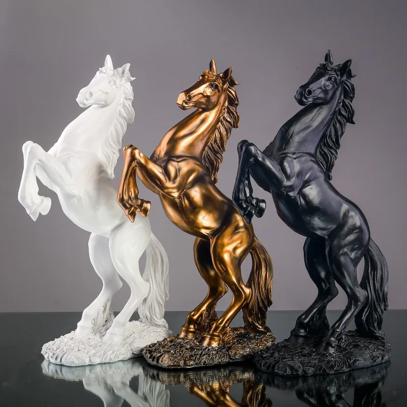 Resin Victory Flying Horse Figurine Sculpture Decor for Home Office Desktop Craft Gift