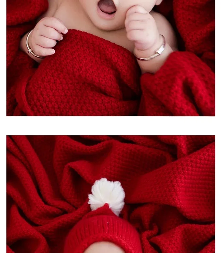 Childrens Photography Clothing Little Red Riding Hood Theme Babys Hundred Day Old Knitted Carpet Studio Art Photo  아기 코스프레