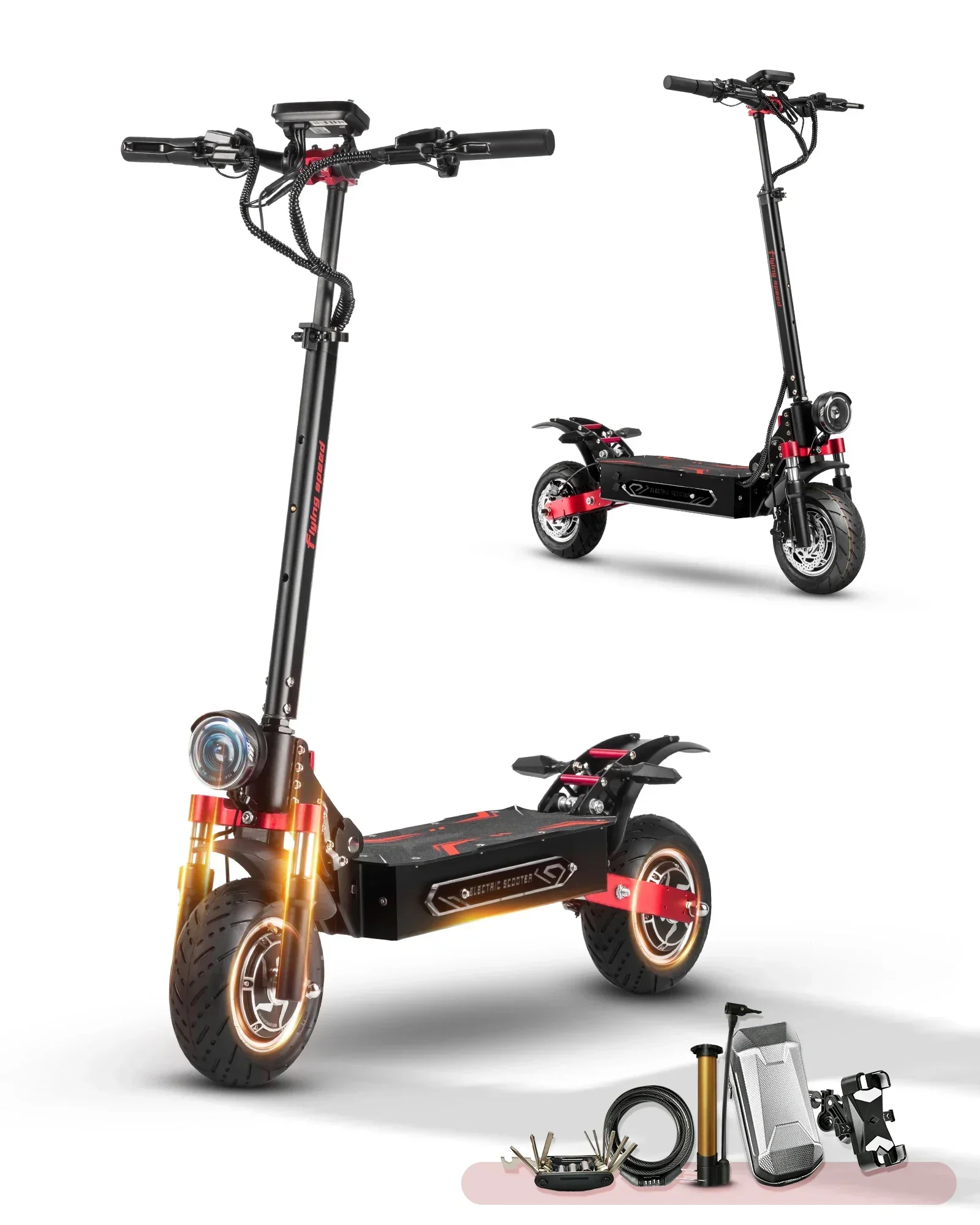 BOYUEDA Q7Pro Max Scooter Elettrico 3200W Doppio Motore 52V28AH 110KM Lungo Chilometraggio 70KM/H 10 "Pneumatico NFC App di Controllo Pieghevole E-Scooter