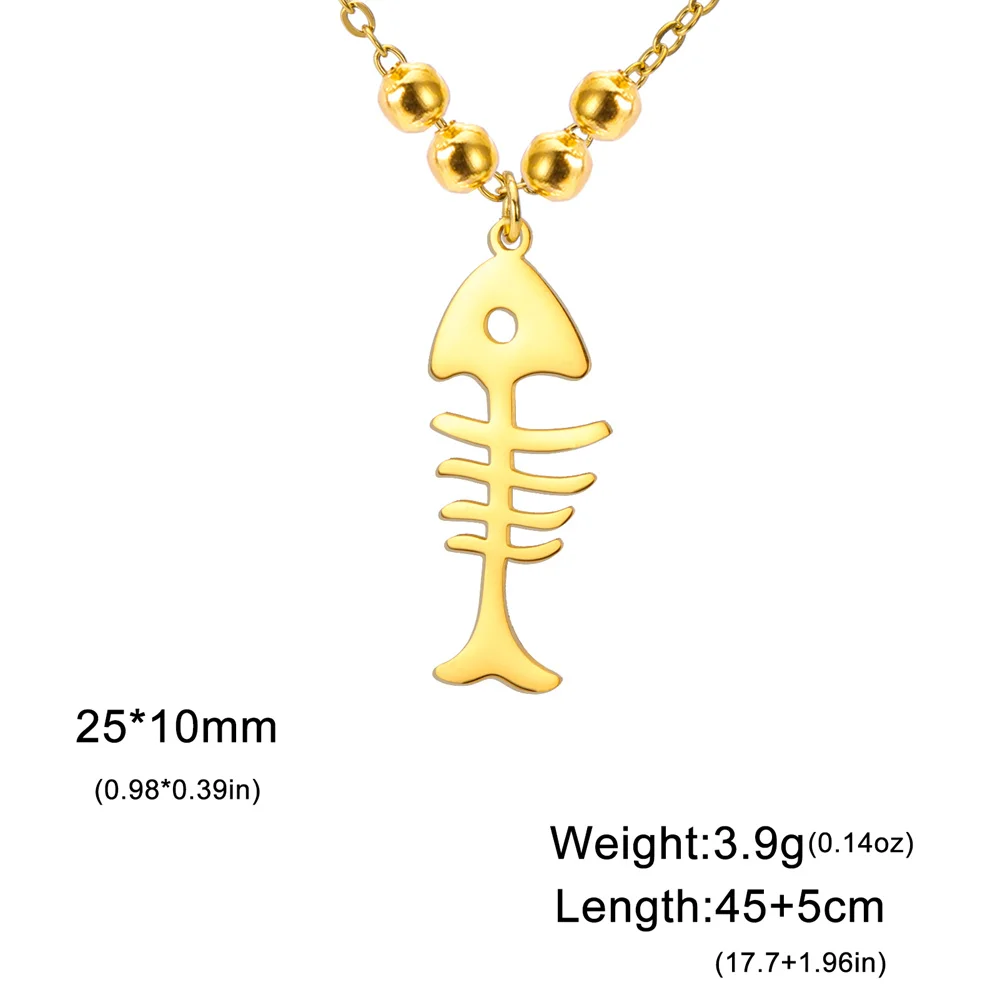 My Shape Katzen-und Fischgräten Anhänger Halsketten für Frauen Mädchen Kätzchen Tiere Charms Halskette Halsreif Edelstahl Schmuck – Detail 35