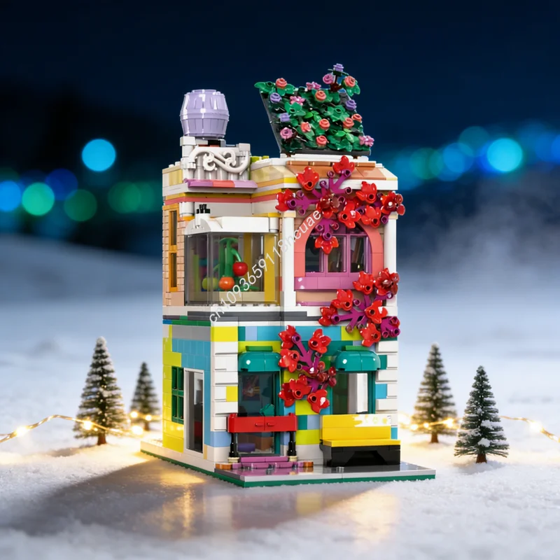 1036 Pezzi MOC Centro Comunitario Modello Modulare di Paesaggio Urbano Blocchi da Costruzione Regalo di Natale Giocattoli Educativi Idea di Costruzione