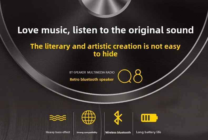Altavoz bluetooth retro, mini altavoz bluetooth nostálgico, carga inalámbrica para teléfono móvil, lindo altavoz pequeño BT01