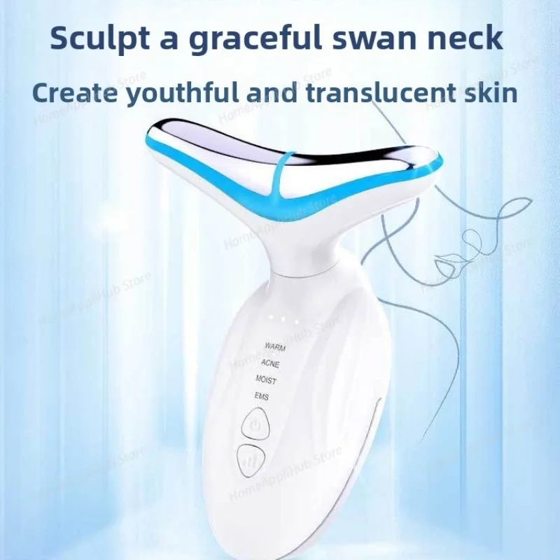 New 7 Colors Neck Face Beauty Device Facial Lifting Machine Skin Tighten Reduce Double Chin Anti Wrinkle Neck Beauty Instrument