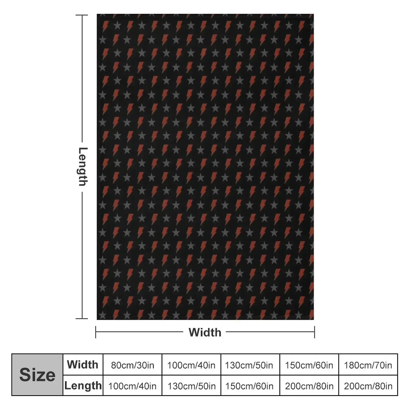 Red Bolt and Blackstar on Black Bowie Pattern Throw Blanket Sofa Picnic Travel Giant Sofa Sofas Baby Blankets