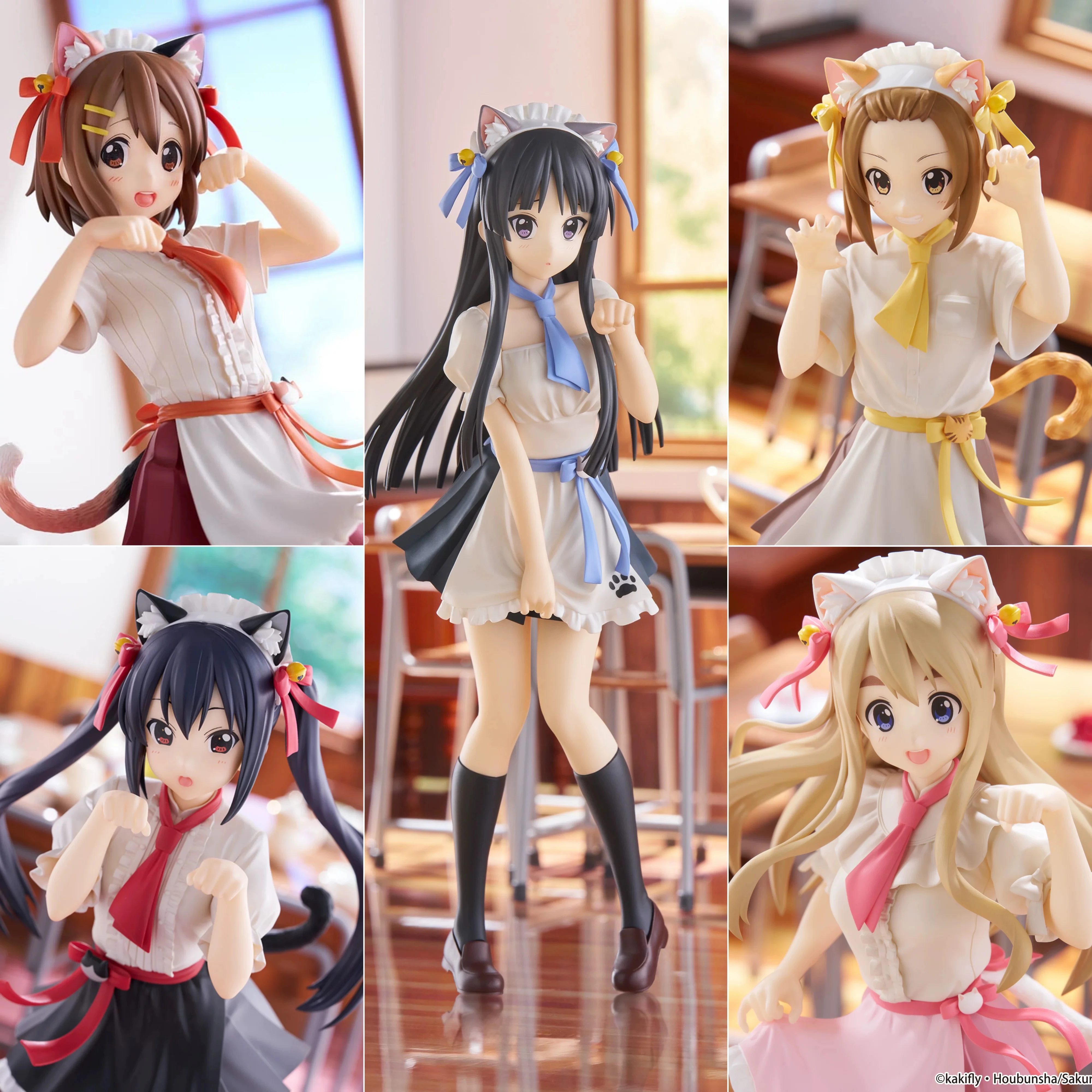 

In Stock 22cm Furyu K-On! Static Figurines ,Japanese Genuine Version Hirasawa Yui Akiyama Mio Taihara Ritsu Tsumugi Azusa Gifts
