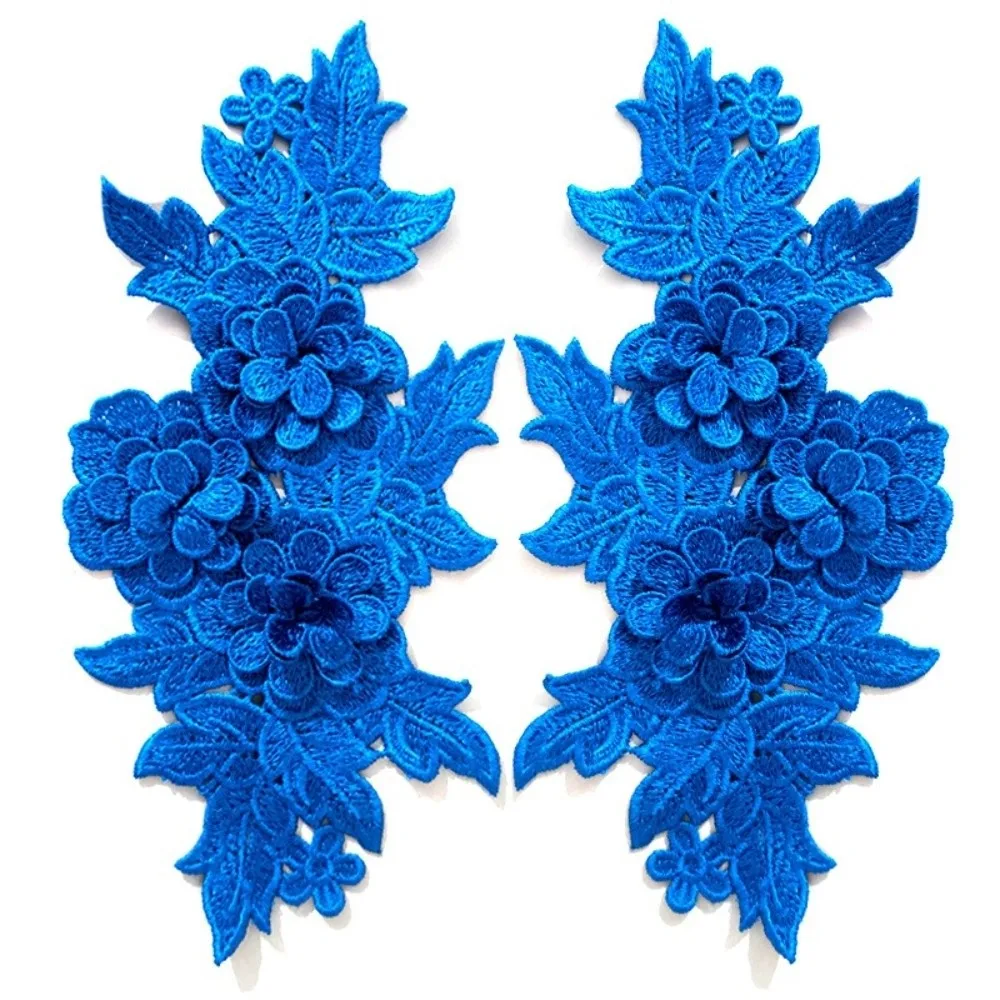 Elegant Heavy Lace Lace Applique Matched Pattern DIY Design Embroidered Patch Colorful Floral Embroidery Trim Collar Decoration