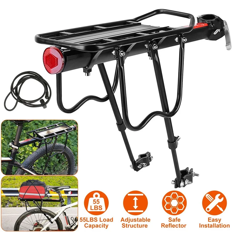 Bike Cargo Rack Rear Shelf Aluminum Alloy Cycling Bicycle Back Luggage Carrier Rack Quick Release MTB Road Bicycle Seat Bracket