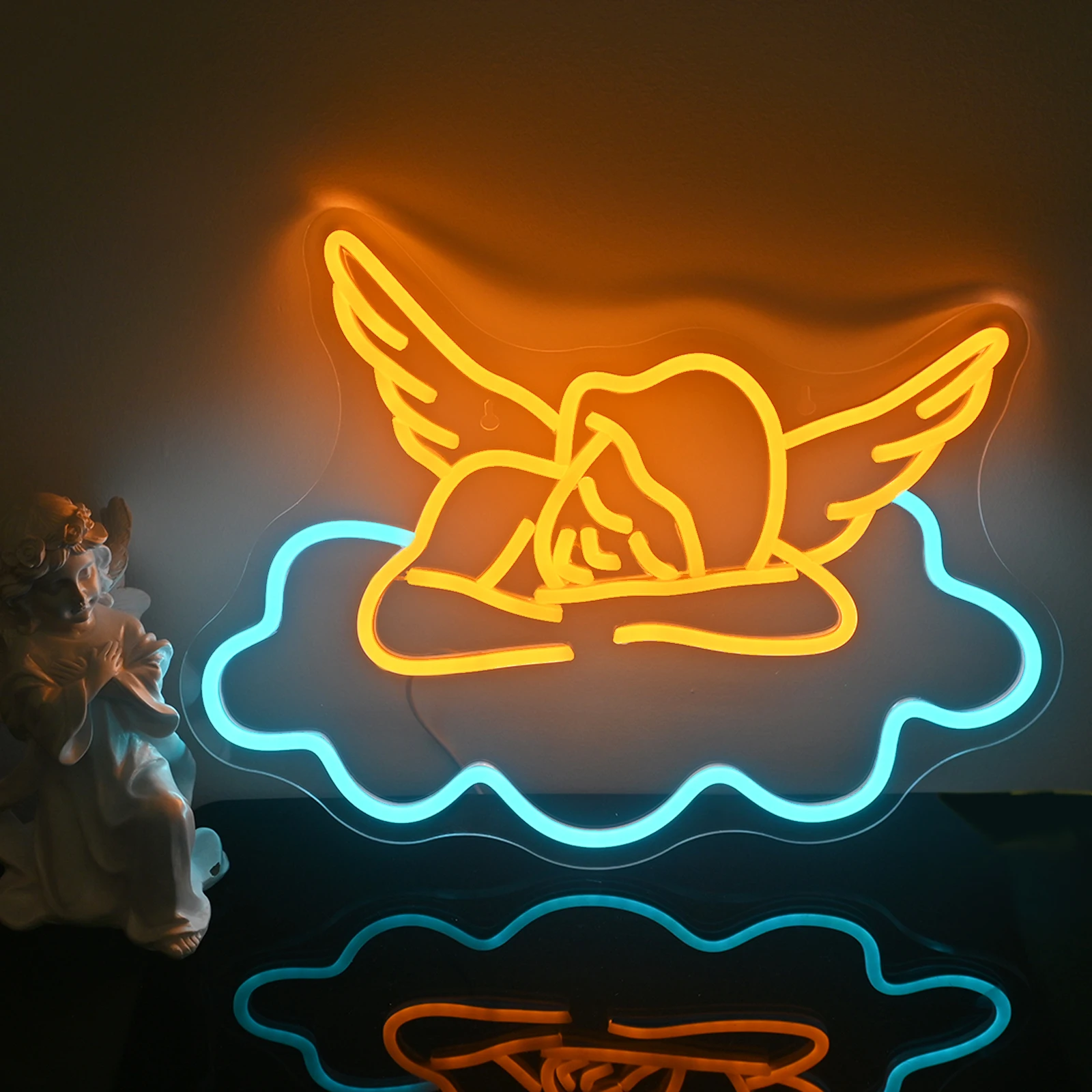 Sleeping Angel Neon Sign For Wall Decor kid's Bedroom Art Led Lights Room Decoration For Festival Home Club Birthday Party Lamp