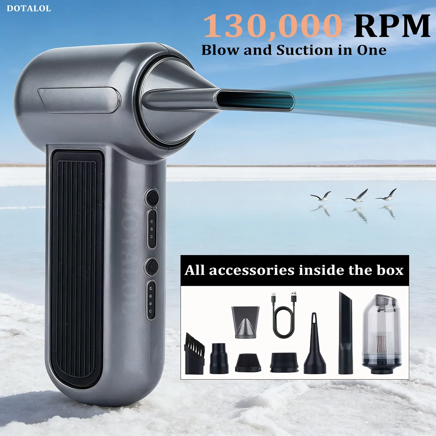 

DOTALOL 130000 RPM Brushless Electric Turbo Jet Fan Rechargeable High-Speed Violent Air Blower for Dust Removal Vacuum cleaner