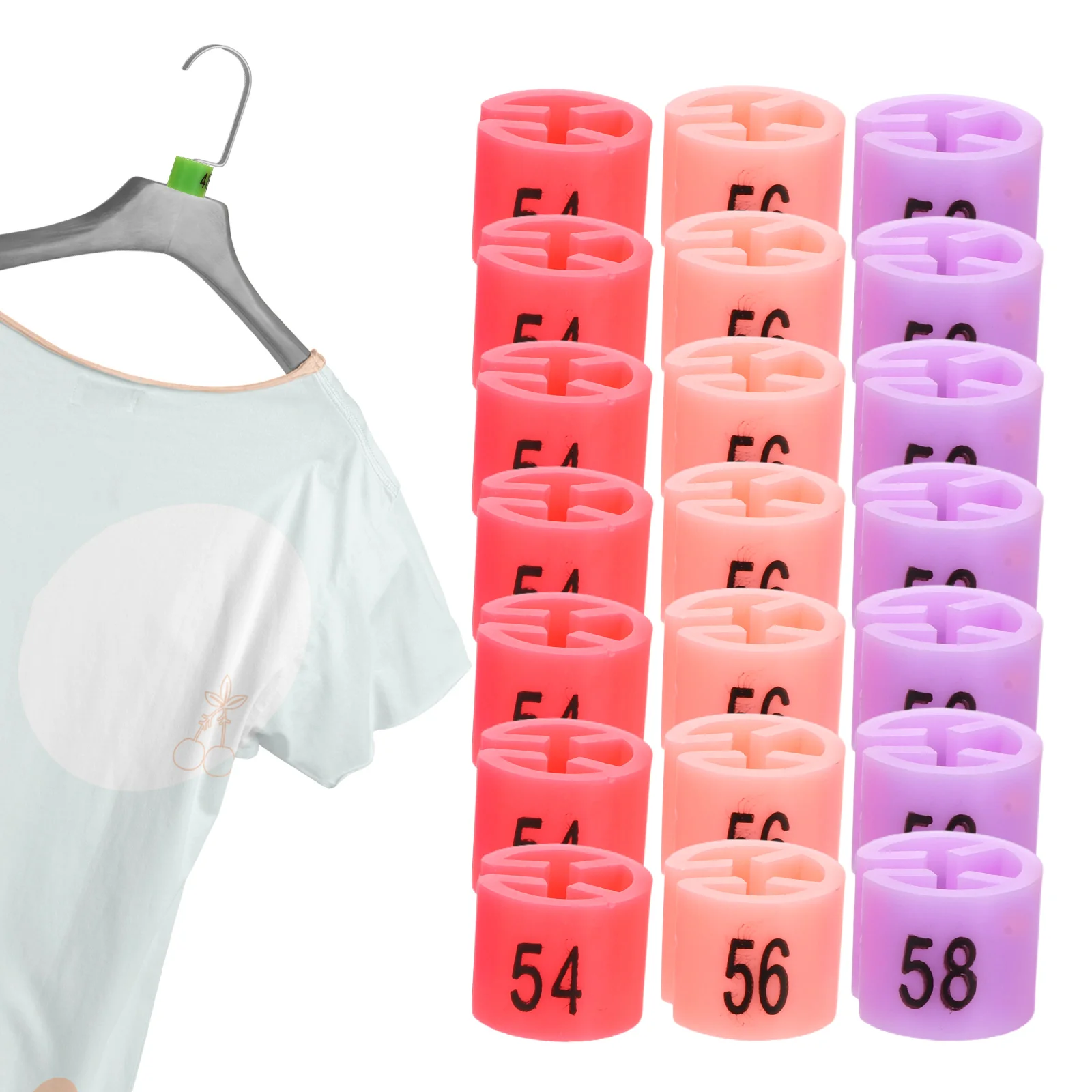 

80Pcs Colored Hanger Marking Clip Clothes Marker with Bold Numbers Sturdy Plastic Construction for Easy Size Location Retail and