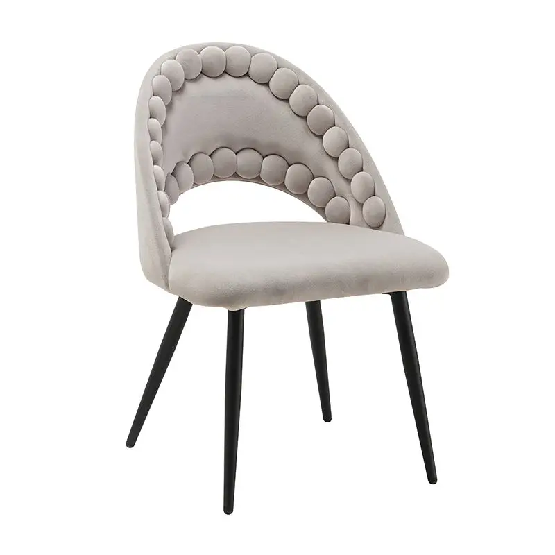 

Modern luxury metal leg cushions restaurant colored velvet dining chairs, suitable for restaurants, hotels, cafes, villas