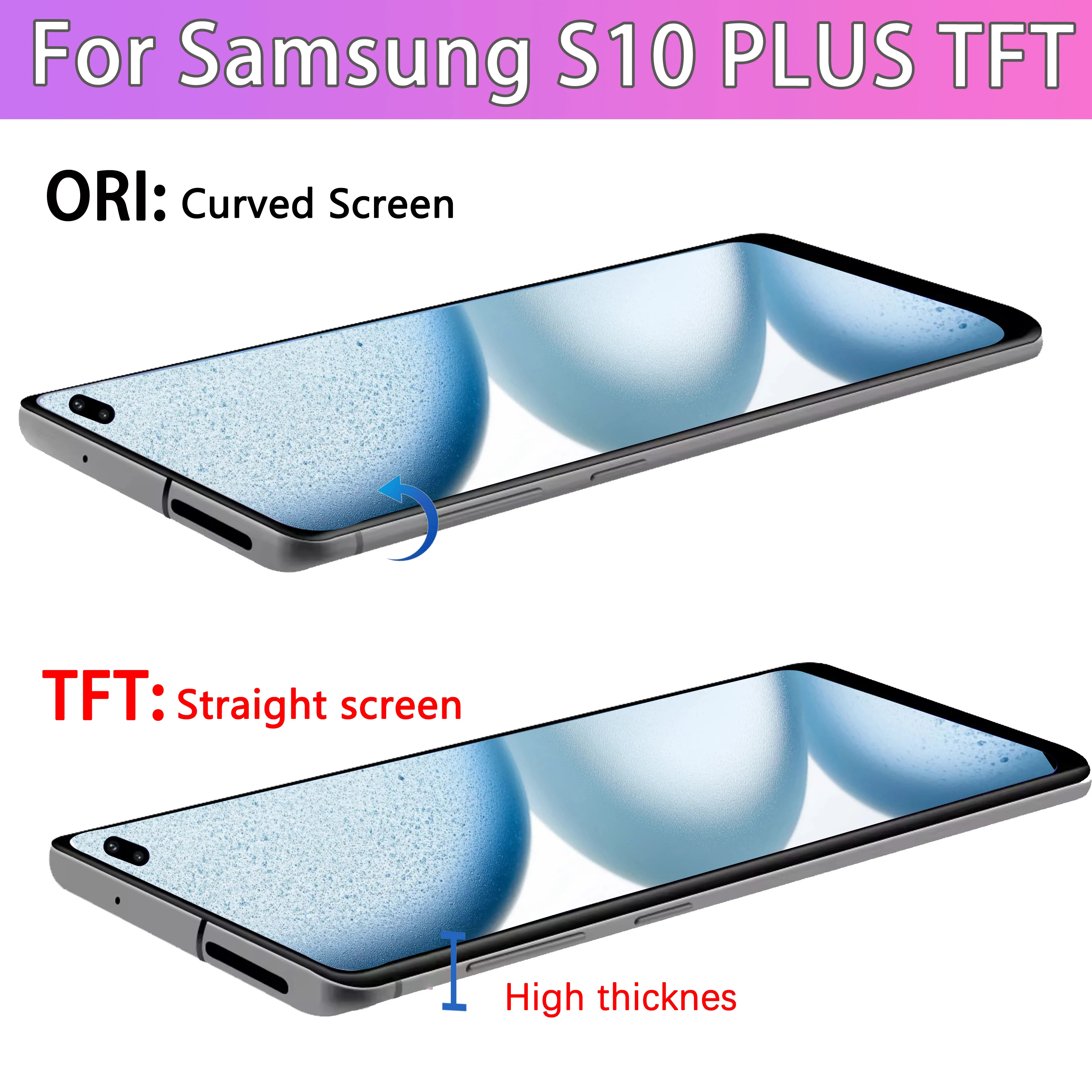 S10+ TFT Screen For Samsung Galaxy S10+ Plus LCD G975F/DS Display Digital G975 G975U G975N Touch Screen Replacement With Frame