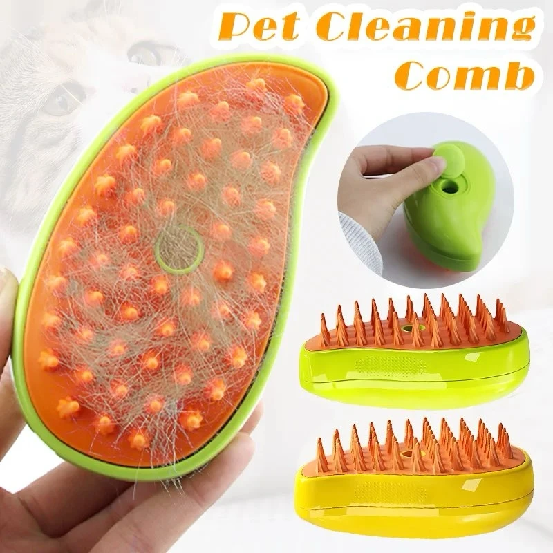 Cat Steam Brush Electric Spray Water Spray Kitten Pet Comb Soft Silicone Depilation Cats Bath Hair Brush Grooming Supplies