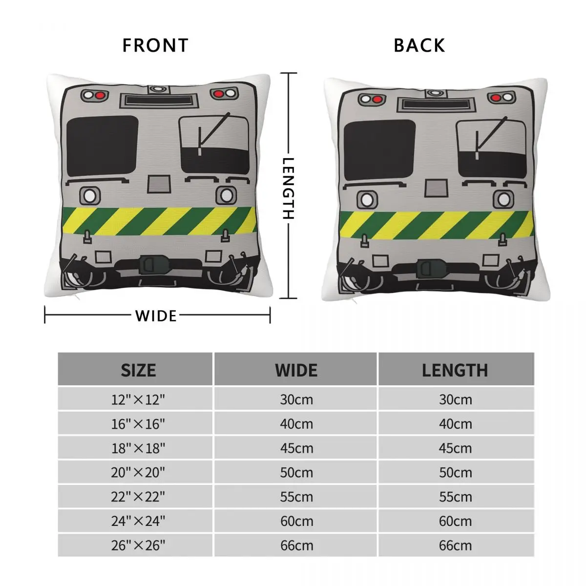 Hitatchi Train Melbourne Pillowcase Polyester Linen Velvet Printed Zip Decorative Throw Pillow Case Home Cushion Cover 18