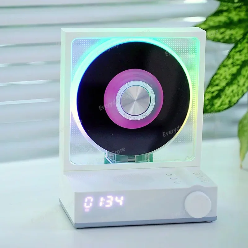 Retro Style CD Player Gift Set, Built‑in Bluetooth Speaker Compact Disc Music Player, Fashion Desktop Ornament for music‑gift