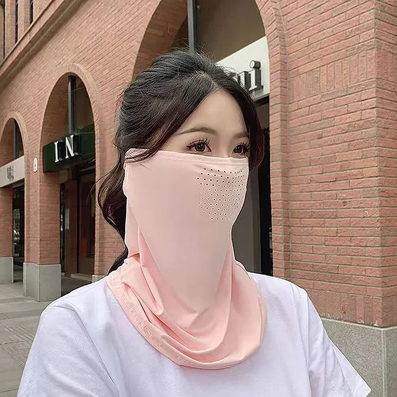 Zomer Zonnebrandcrème Ijs Zijde Masker Hals UV-Bescherming Gezichtsbedekking Zonnebrandcrème Gezicht Gezicht Met Rand Outdoor Fietsen Zonwering Hoeden Caps