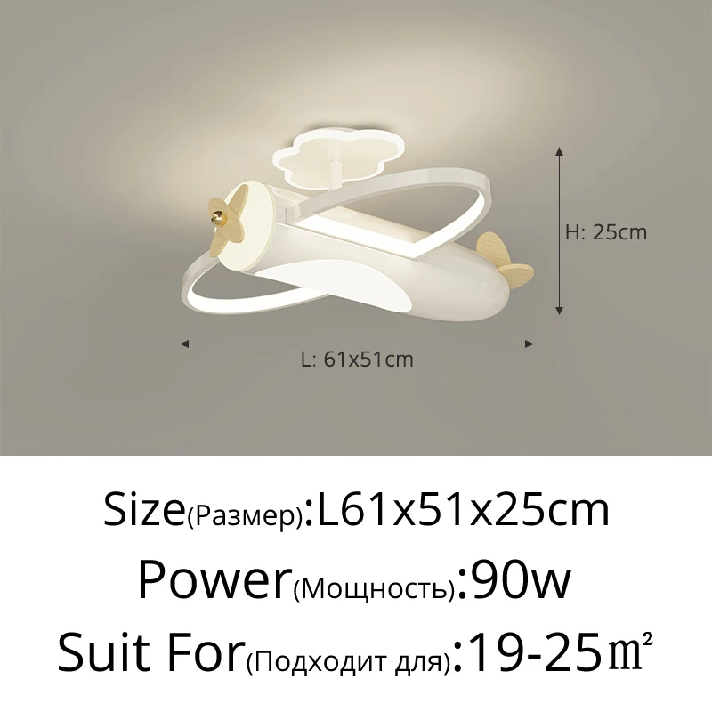 Slaapkamer Cartoon Vliegtuiglamp Kinderkamer Plafondlamp Creatieve kinderwoonkamer LED-plafondlamp voor jongens en meisjes