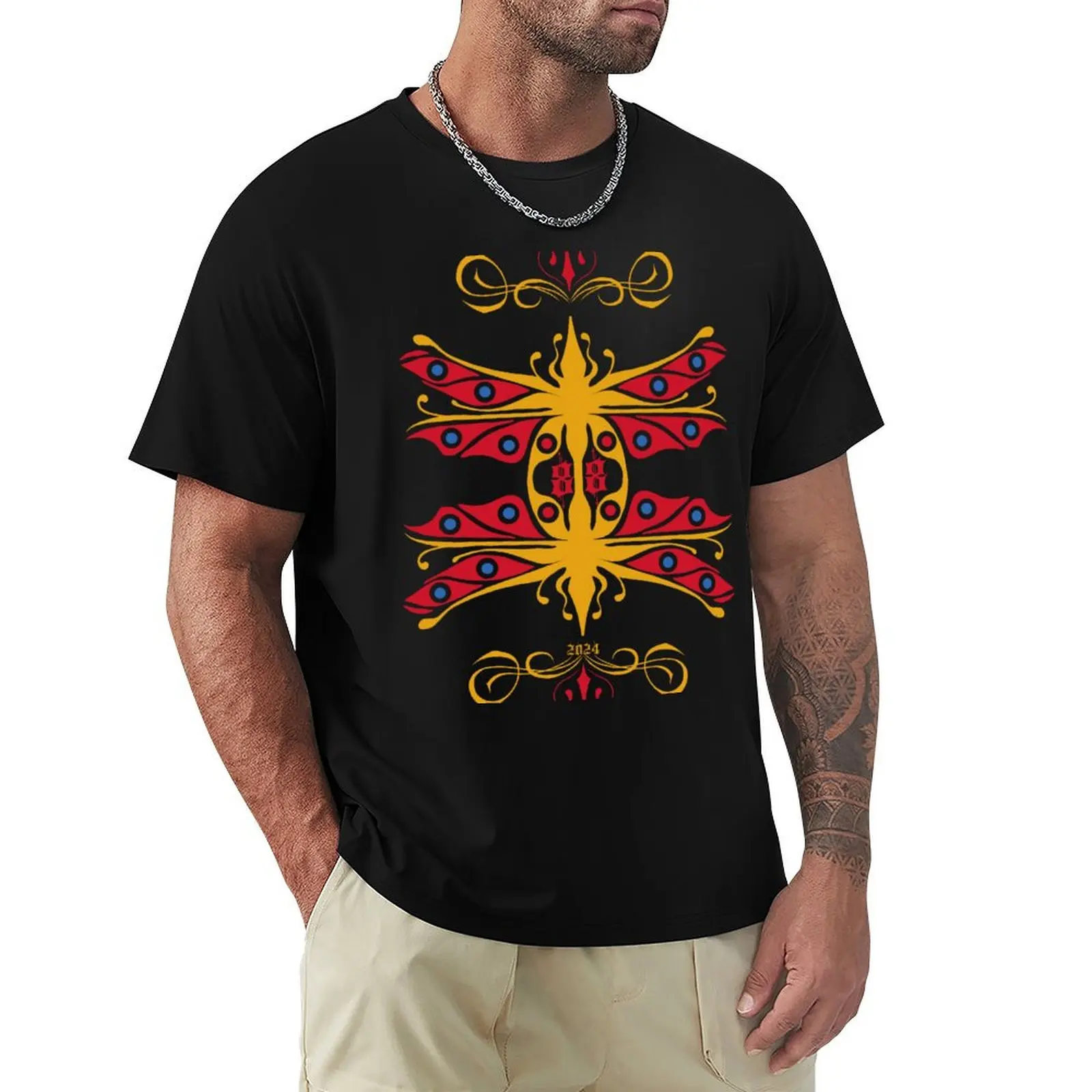 Dragonfly mating,yellow ,blue and red T-Shirt t shirt for man T-Shirt