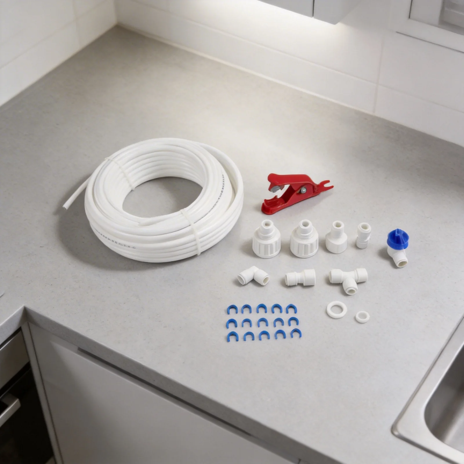Flexible 14 Inch Water Pipe Fittings for Refrigerator Connector Kit Suitable for RO Filter Ice Machine Coffee Machine