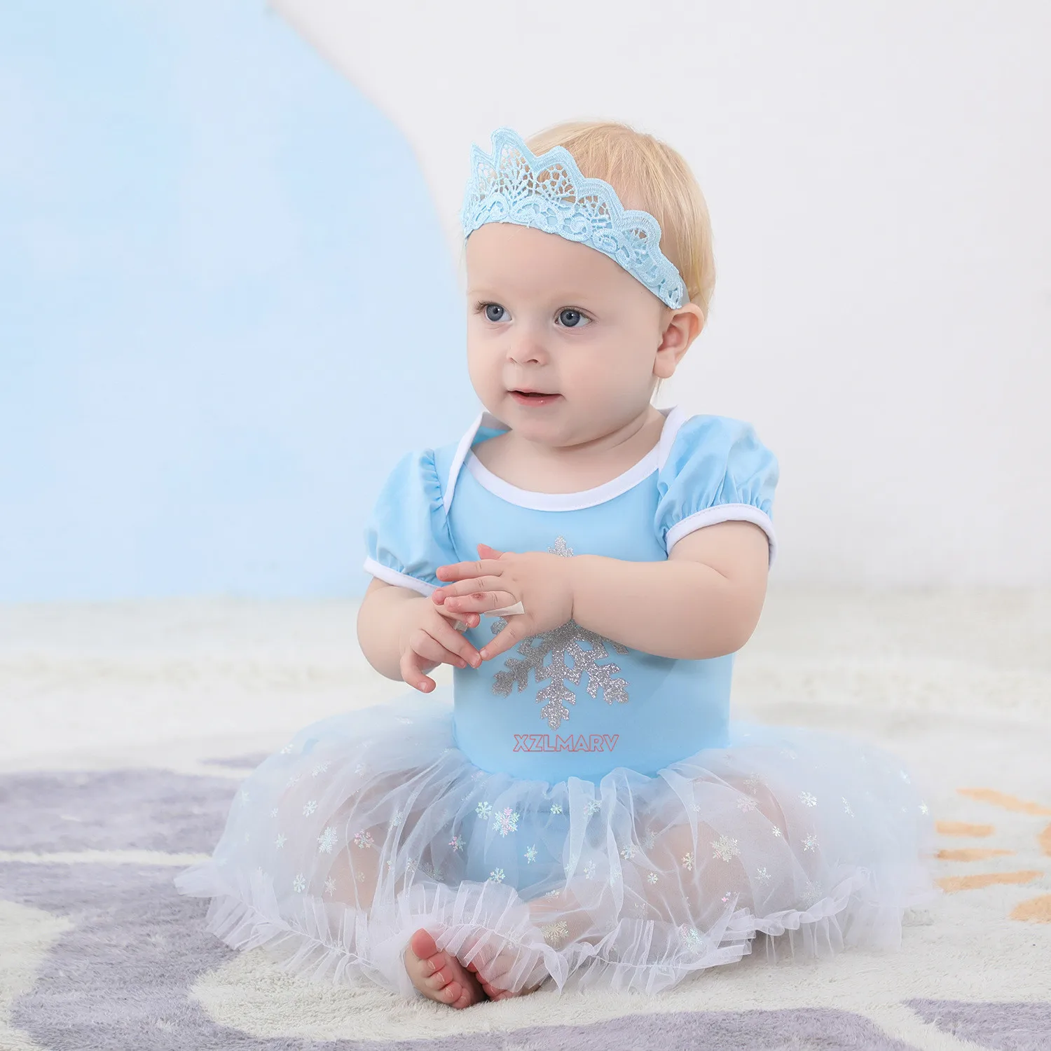 Baby Romper TUTU Dress With Headband Infant Baby Princess Girl Clothes Size 3-18M Cute Design Baby Dress Party Costumes