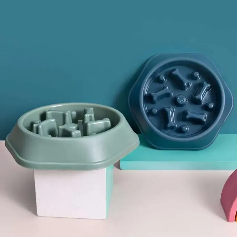 الحيوانات الأليفة وعاء طعام بطيء مكافحة الاختناق المغذية PP طبق من البلاستيك السلطانية المنزل الكلب الأكل لوحة مكافحة الغامض تغذية الإمدادات #4