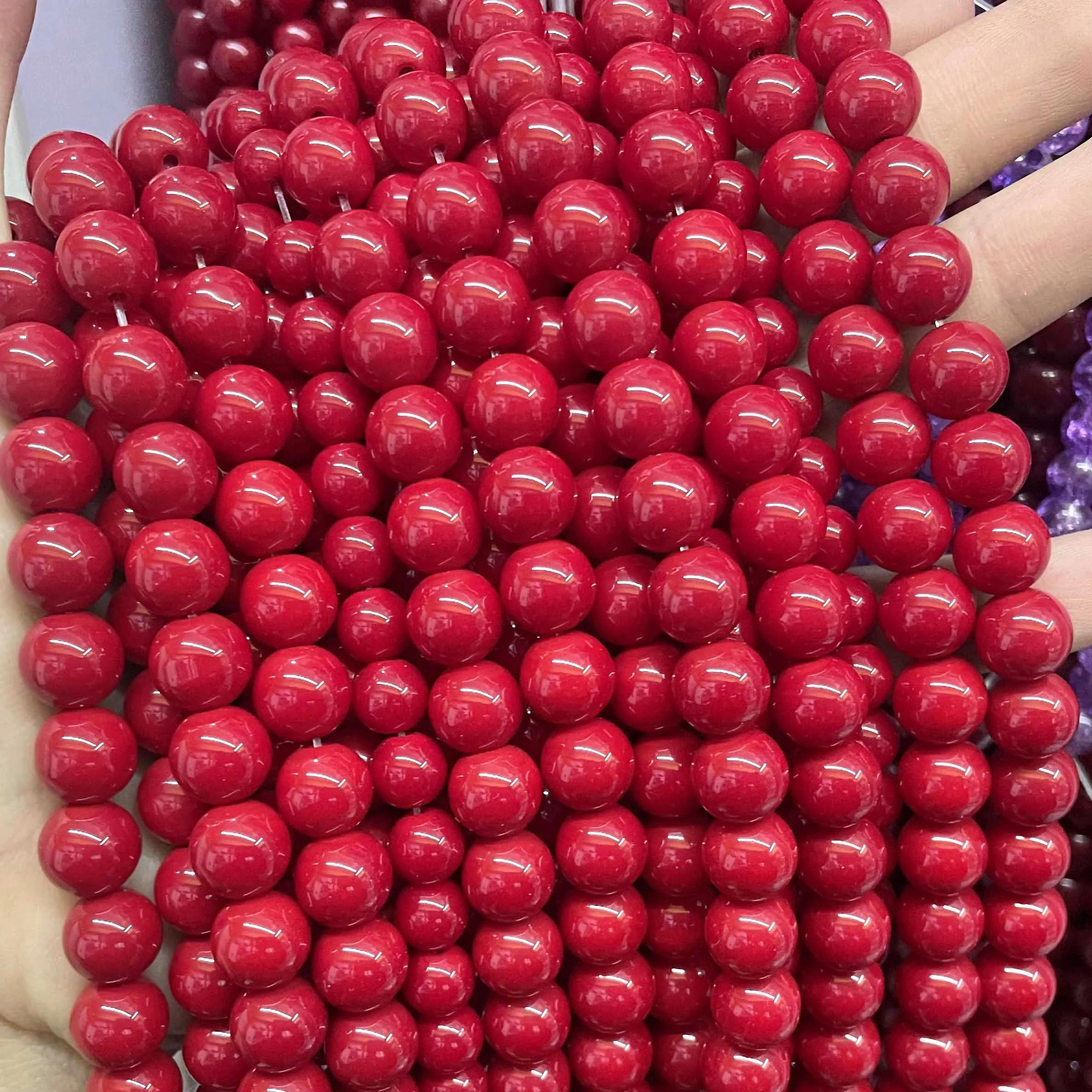 Natural Stone Wheels Rondelle Faceted Red Coral Color Loose Round  Space Beads For Jewelry Making Diy Bracelet Necklace