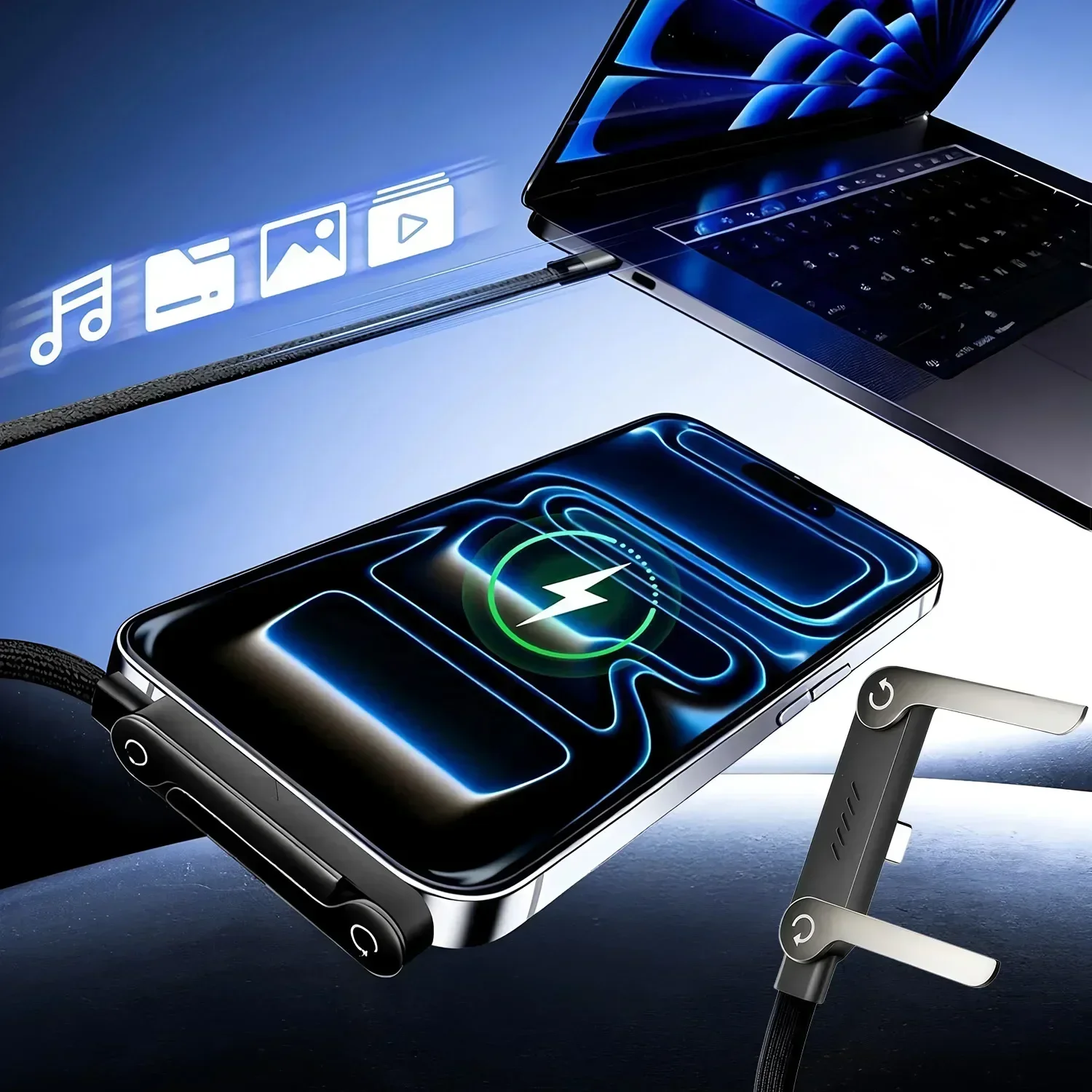 2-in-1 240w Built In Phone Stand Charging Cable USB C To USB C Quick Charge Data Wire For iPhone 17 Foldable Bracket Type C Cord