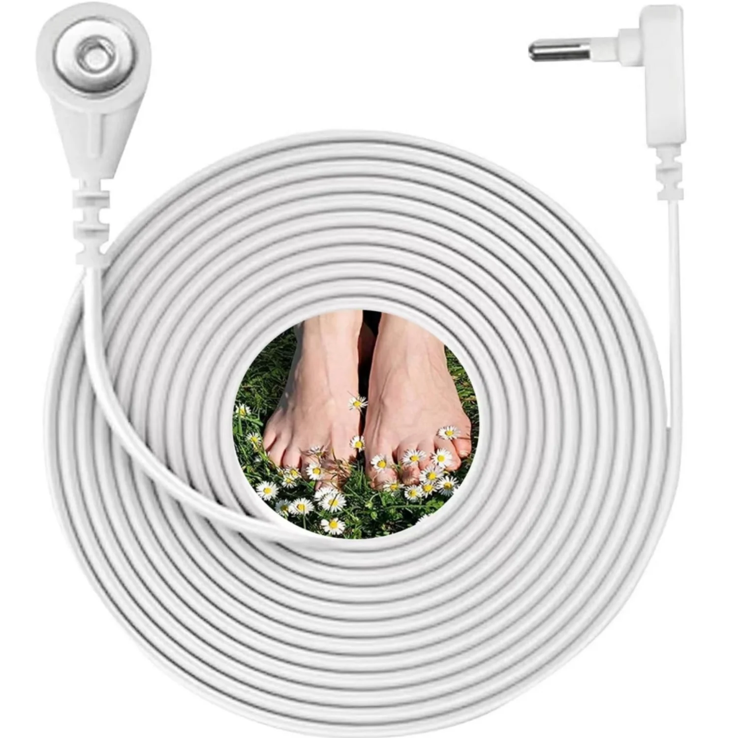 5m/16.4 ft Ground Cord Ground Wire Grounding Mat Sheet Pillowcase Universal High ContinuityGround Wire Snap Earth Connected Cord
