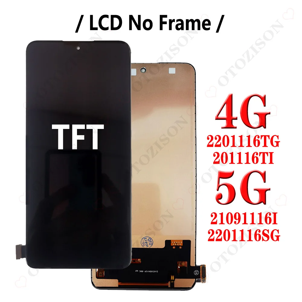 TFT Écran LCD Pour Xiaomi Redmi Note 11 Pro 4G/5G - Remplacement Complet Avec Cadre Noir