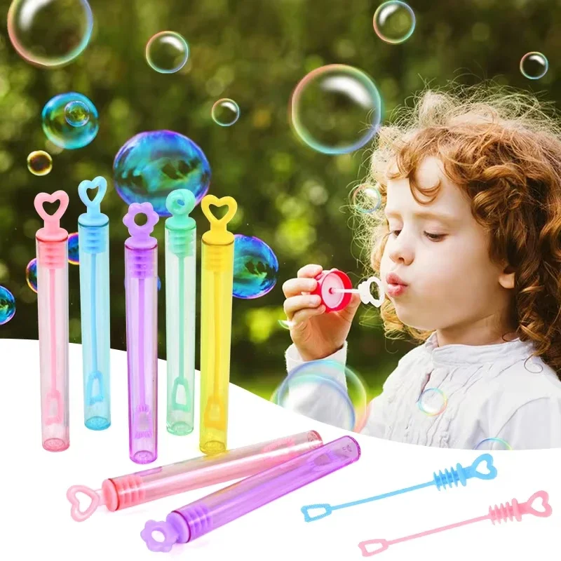 100PCS Love Heart Wand Tube Bubble Soap Bottle Birthday Party Decoration Wedding Guests Gifts Baby Shower Kids Toys Favor