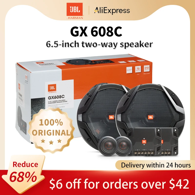 Jbl alto-falante de áudio do carro em dois sentidos agudos midrange baixo subwoofer 210w potência real não falso som surround estéreo padrão