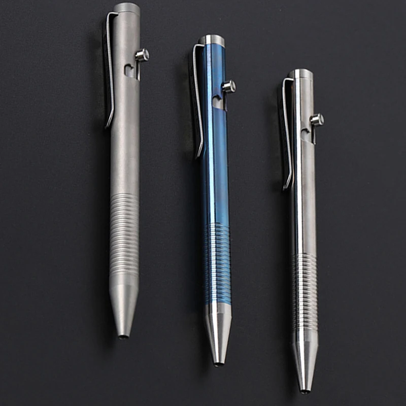 Titanium Alloy Pen Write Smoothly Gel Pens Precision Spring  Signature Pen Gift For Boyfriend Father School Teacher Student