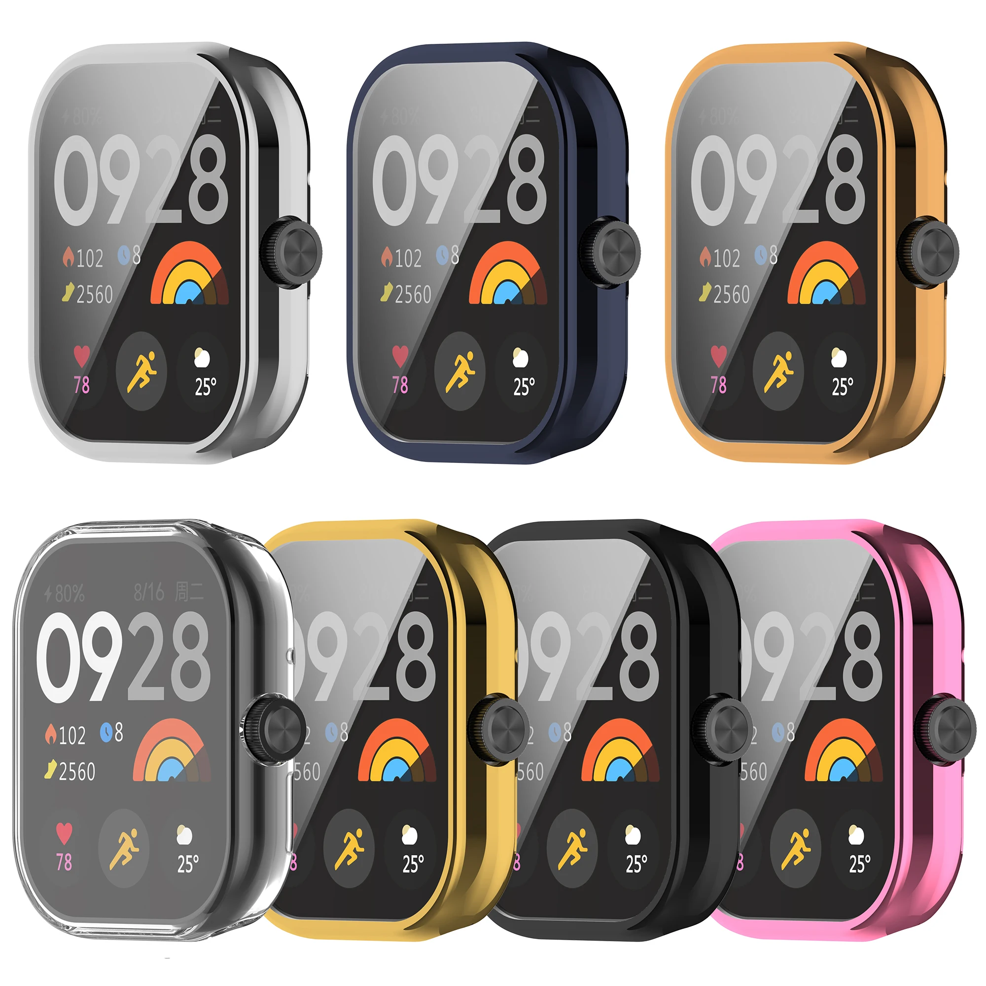 Electroplated TPU Protective Case For Redmi Watch 4 Full Screen Protector Shell Cover Bumper