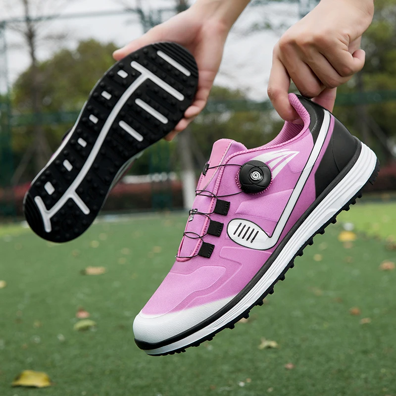 

Профессиональная обувь для гольфа для мужчин и женщин, розовые, синие кроссовки для спортзала, унисекс, противоскользящая обувь для тренировок по гольфу, прогулочная обувь для пар