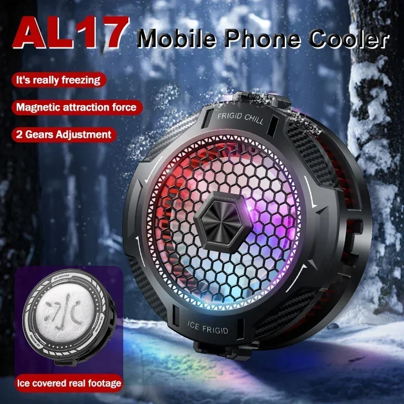 

AL17 Frozen Magnetic Back-clip 2IN1 Universal Mobile Phone Cooler Semiconductor Cooling Fan Radiator for IOS Android Tablet PUBG