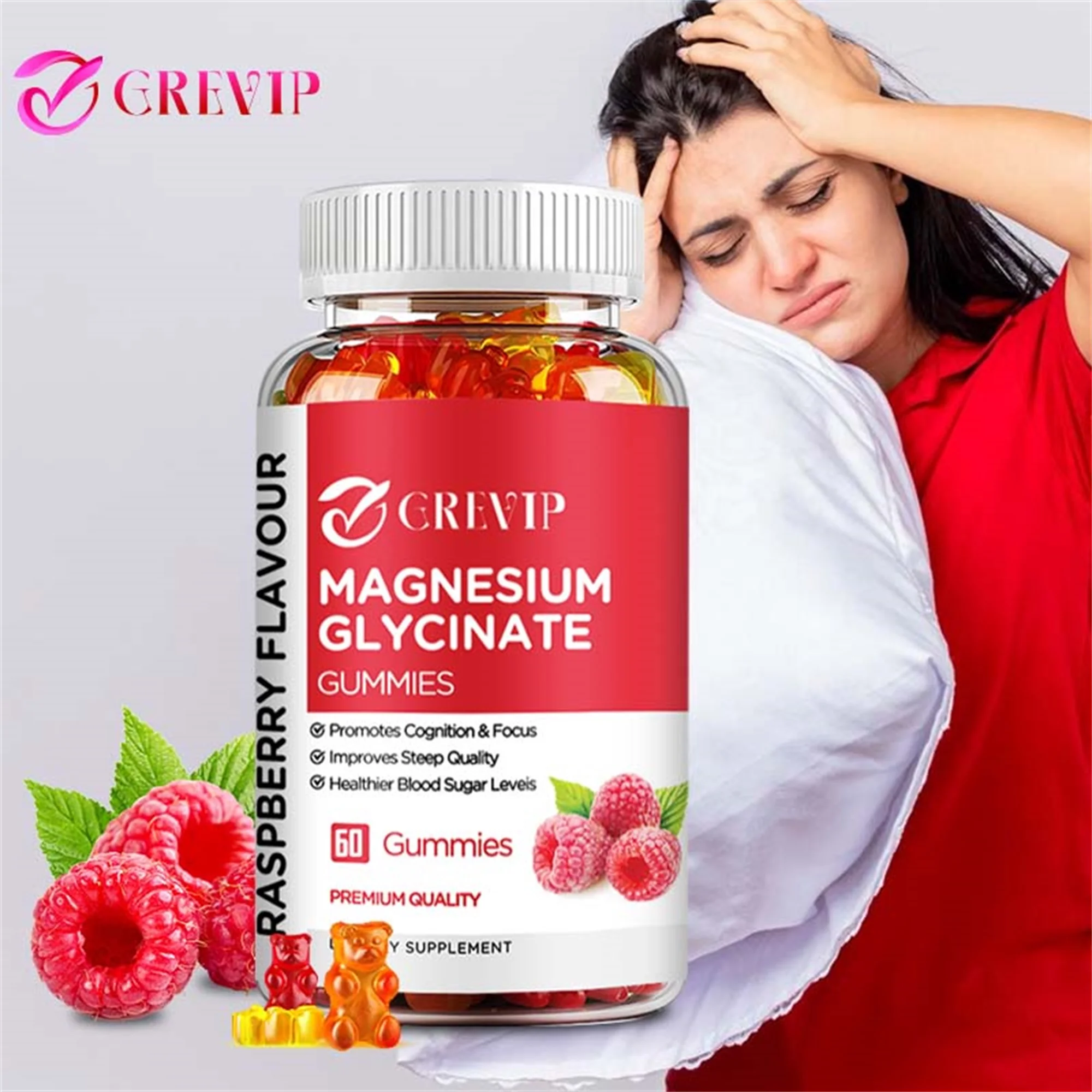 

Magnesium Glycinate Gummies - Reduce Stress, Promote Sleep, Support Joint, Bone, Muscle Health, Enhance Memory - 60 Gummies