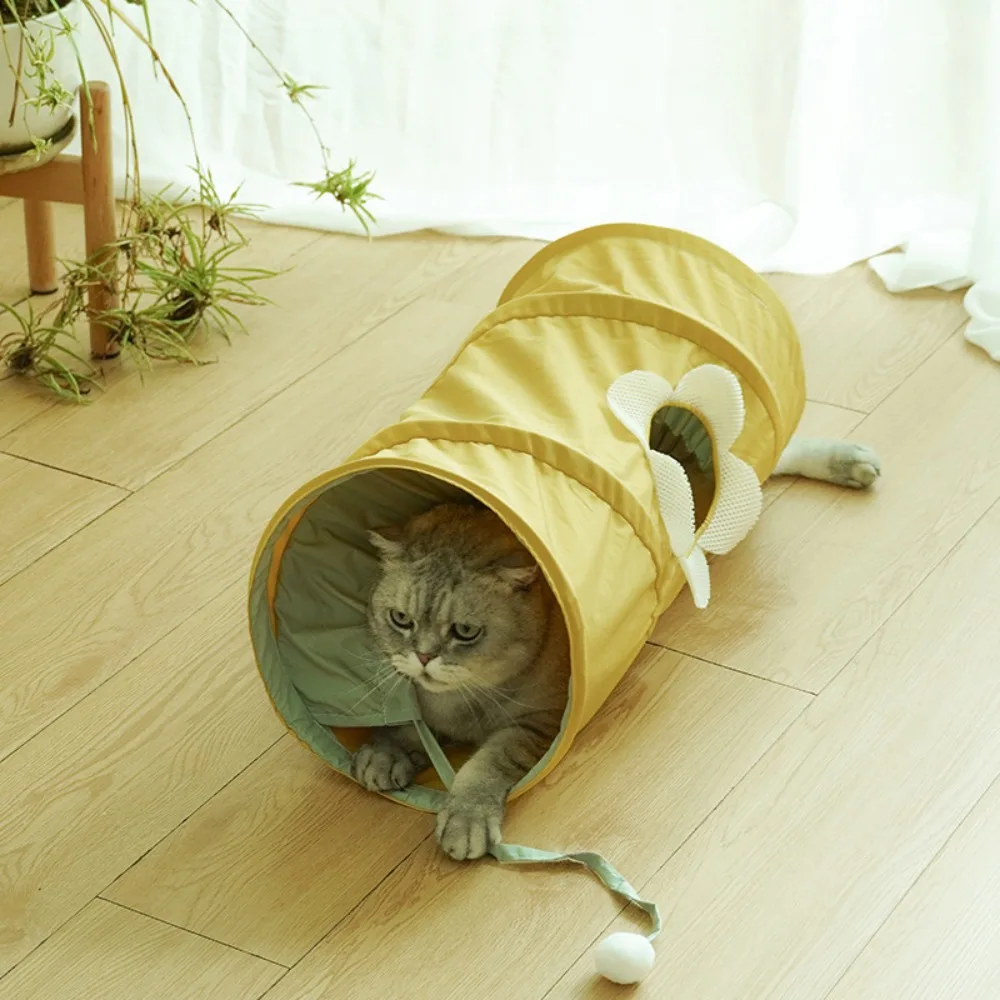 Foldable Spiral Cat Play Tunnel for Kitten Exploration Breathable Interactive Summer Indoor Cat Toy Lightweight Pet Products