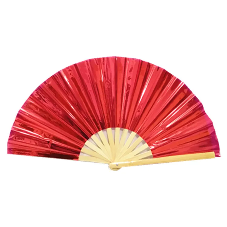 10 - Inch PVC Laser Film Tai Chi Fan: 33cm Large Bamboo Kung Fu Sound Fan