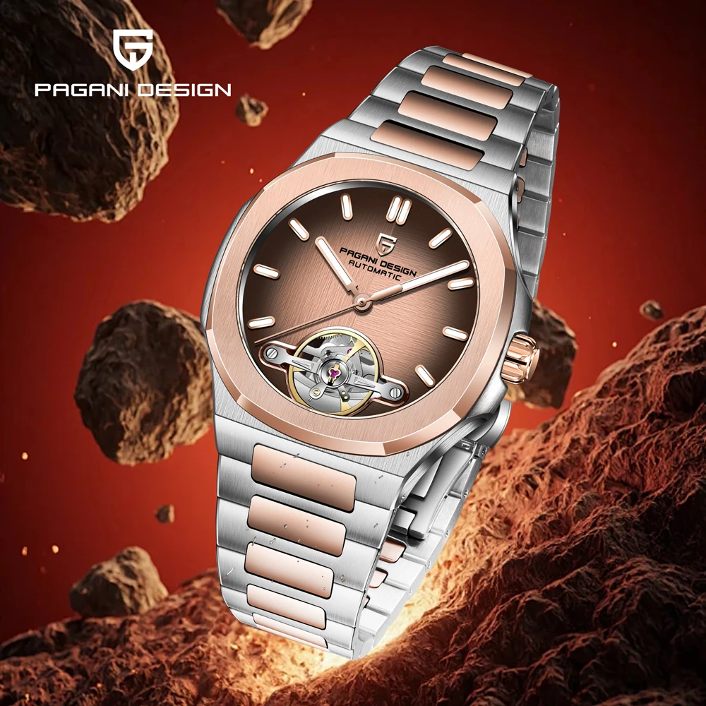 

Часы PAGANI DESIGN, новые роскошные механические часы с турбийоном и скелетонизацией для мужчин, из нержавеющей стали, с сапфировым стеклом, автоматические.