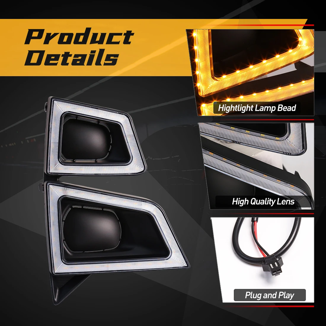 LED DRL For ISUZU D-MAX Pickup 2020 2021 2022 Daytime Running Light Turn Signal Front Bumper LED DRL Fog Lamp Car Accessories