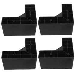 4 pçs plástico sofá pernas móveis pé almofadas dormitório cama risers elevadores sofá suporte pés preto elevadores